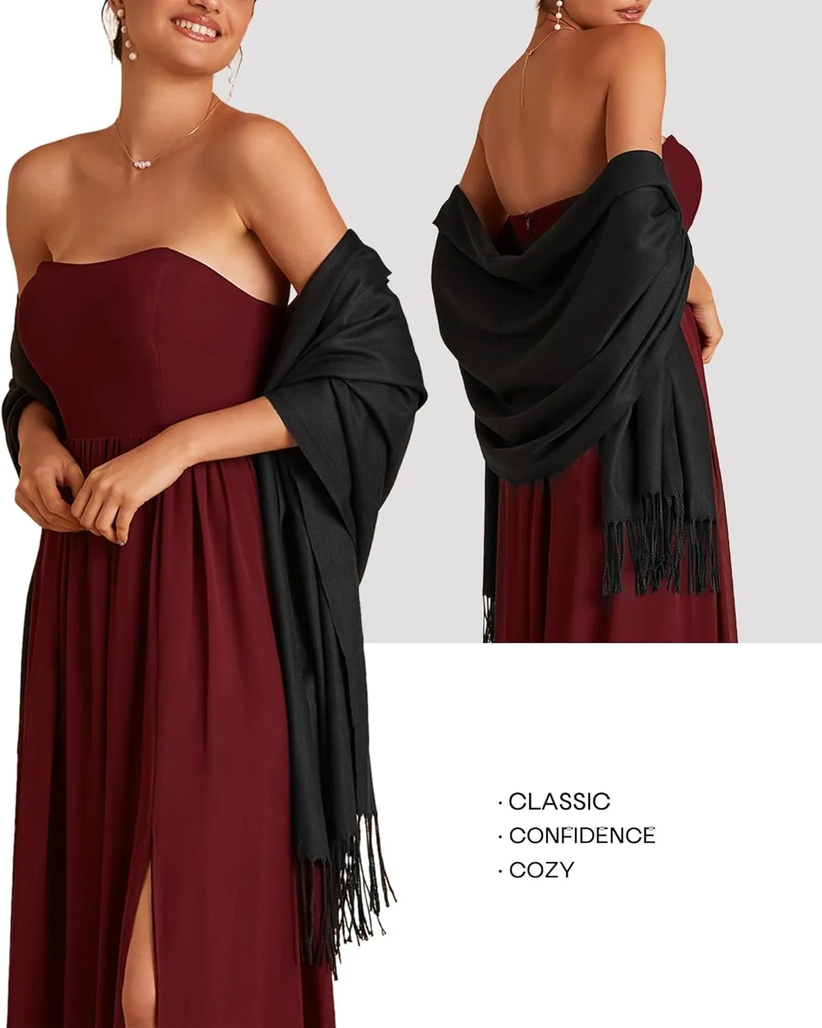 FURTALK Pashmina Shawls and Wraps for Evening Dress Women's Scarf Wedding Bride Bridesmaid Gifts Winter Scarves