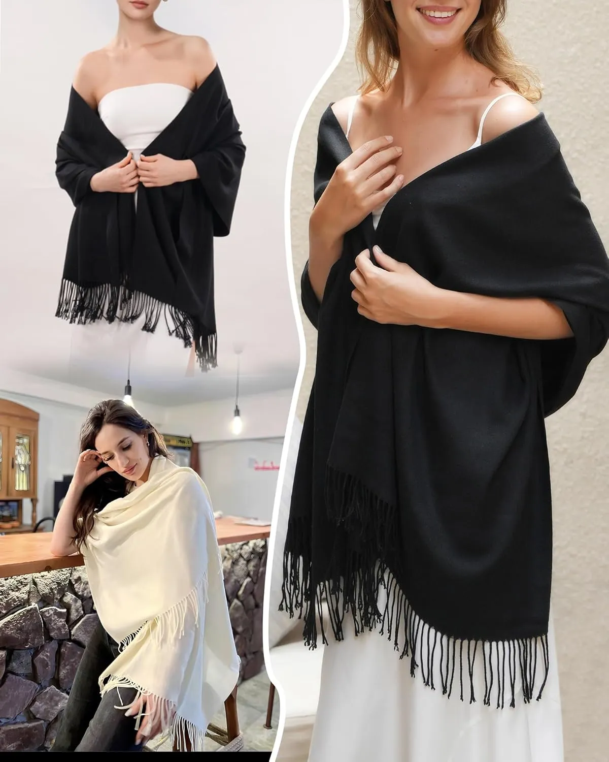 FURTALK Pashmina Shawls and Wraps for Evening Dress Women's Scarf Wedding Bride Bridesmaid Gifts Winter Scarves