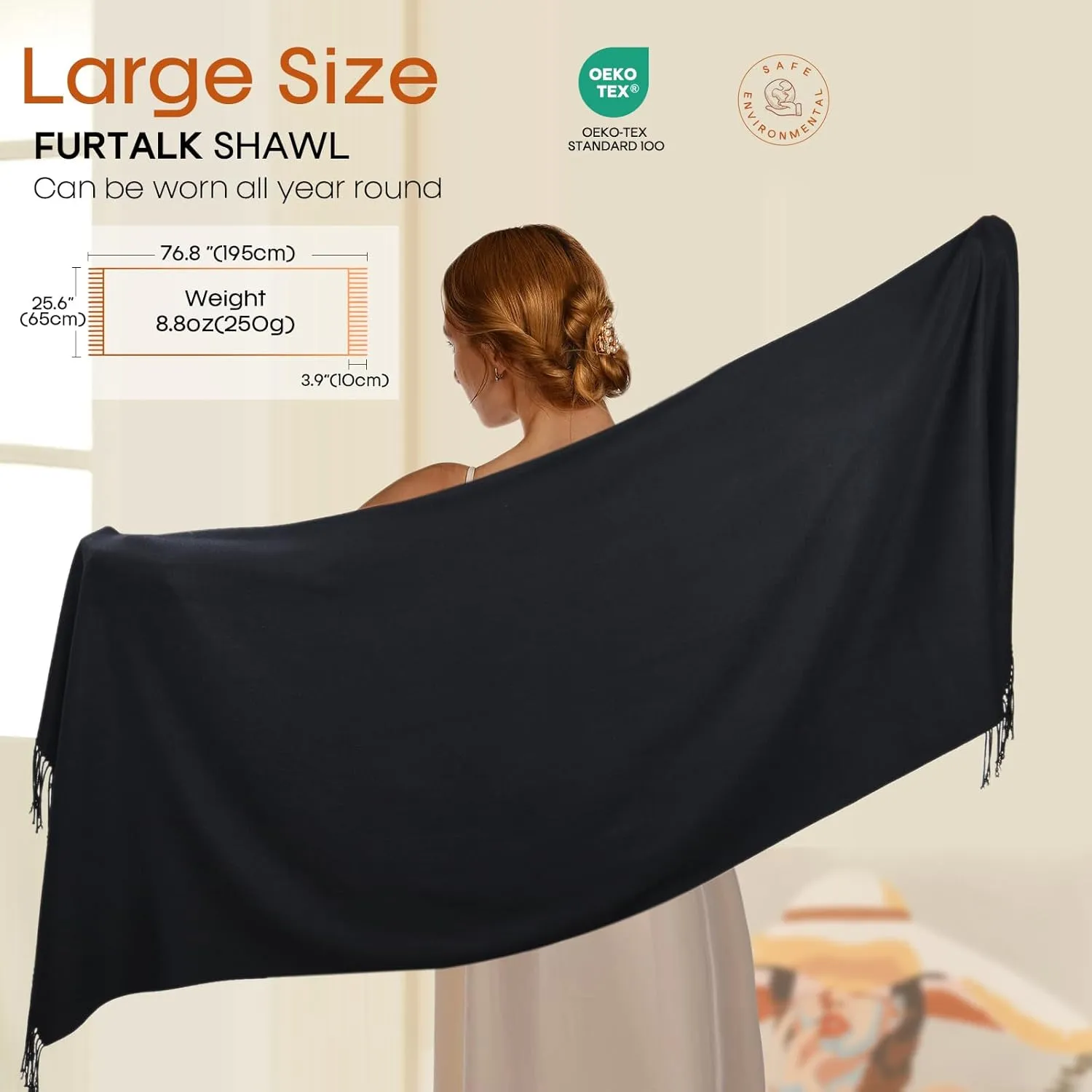 FURTALK Pashmina Shawls and Wraps for Evening Dress Women's Scarf Wedding Bride Bridesmaid Gifts Winter Scarves