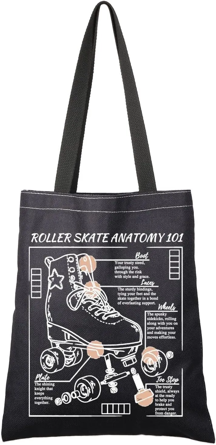 G2TUP Roller Skating Gift: Anatomy Tote Bag & Cosmetic Bag for Skaters