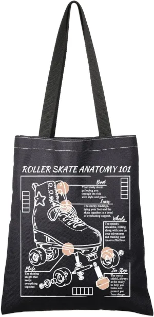 G2TUP Roller Skating Gift: Anatomy Tote Bag & Cosmetic Bag for Skaters