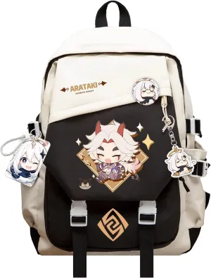 Genshin Impact Backpack Arataki Itto Anime Laptop Bookbag Student Backpack 3D Print School Bags Travel Backpack With Gift