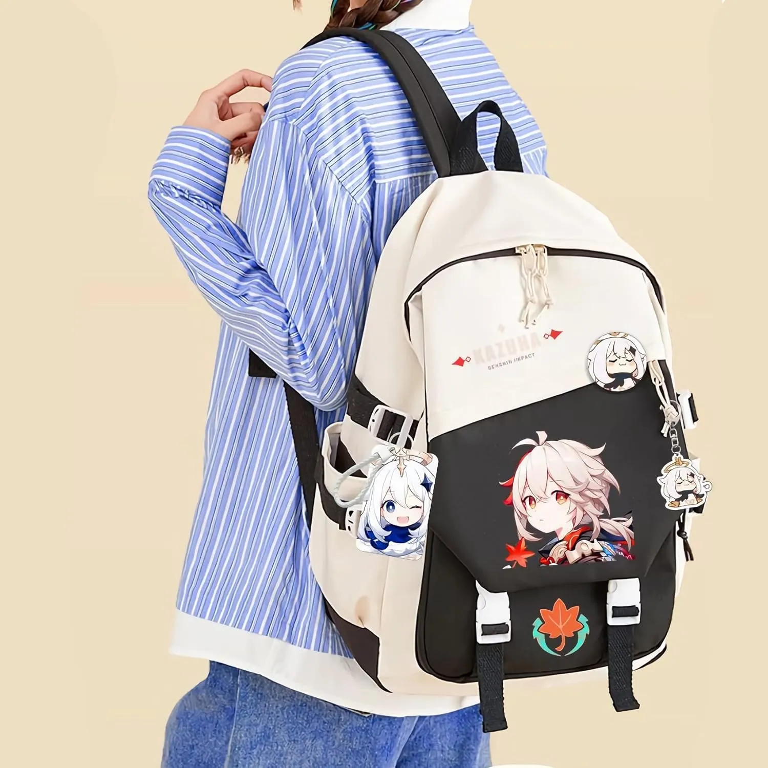 Genshin Impact Backpack Eula Anime Laptop Bookbag Student Backpack 3D Print School Bags Travel Backpack With Gift