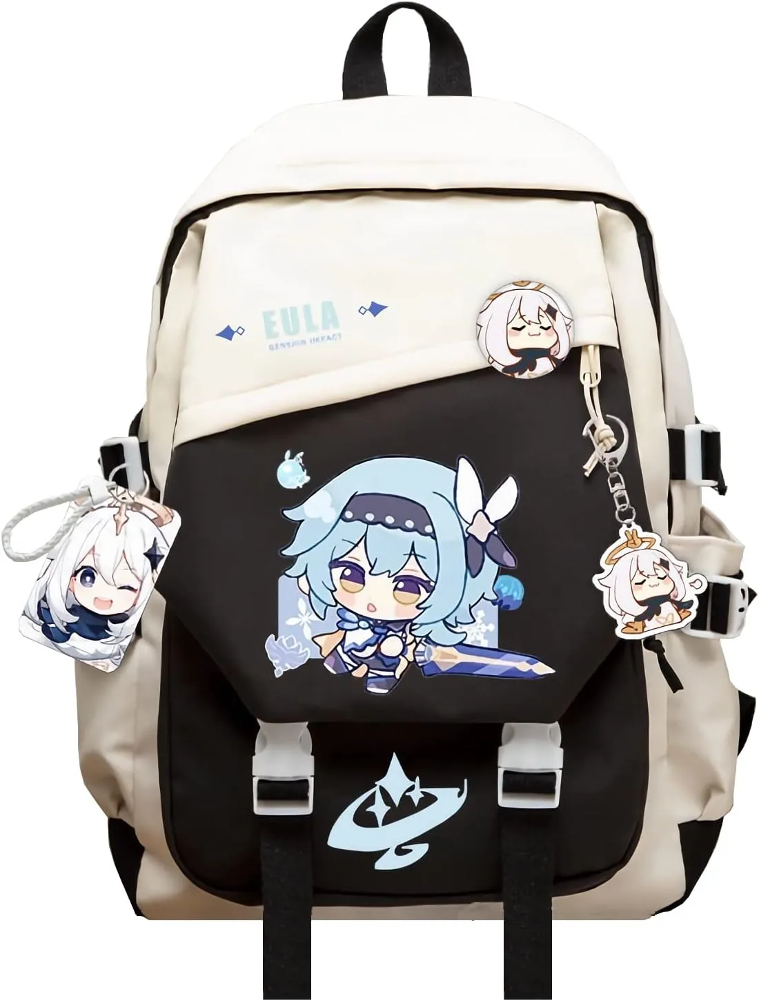 Genshin Impact Backpack Eula Anime Laptop Bookbag Student Backpack 3D Print School Bags Travel Backpack With Gift