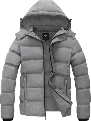 GGleaf Men's Hooded Winter Coat Warm Puffer Jacket Thicken Quilted Jacket