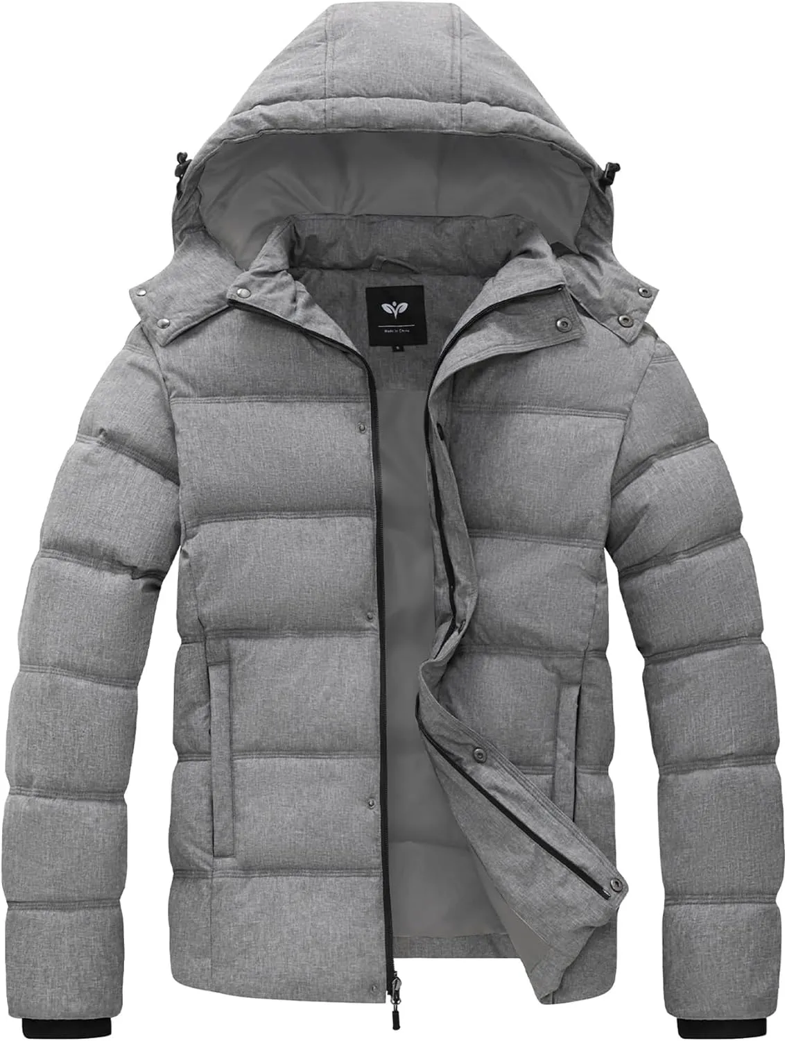 GGleaf Men's Hooded Winter Coat Warm Puffer Jacket Thicken Quilted Jacket
