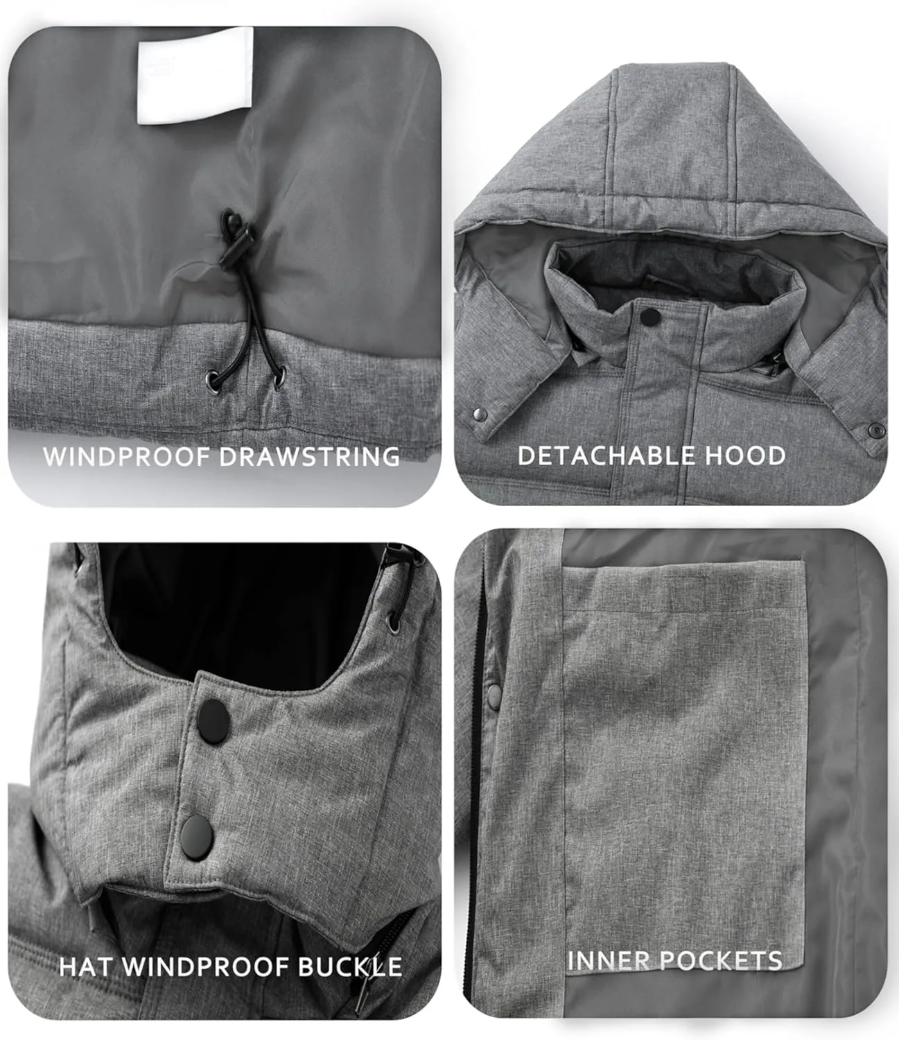 GGleaf Men's Hooded Winter Coat Warm Puffer Jacket Thicken Quilted Jacket
