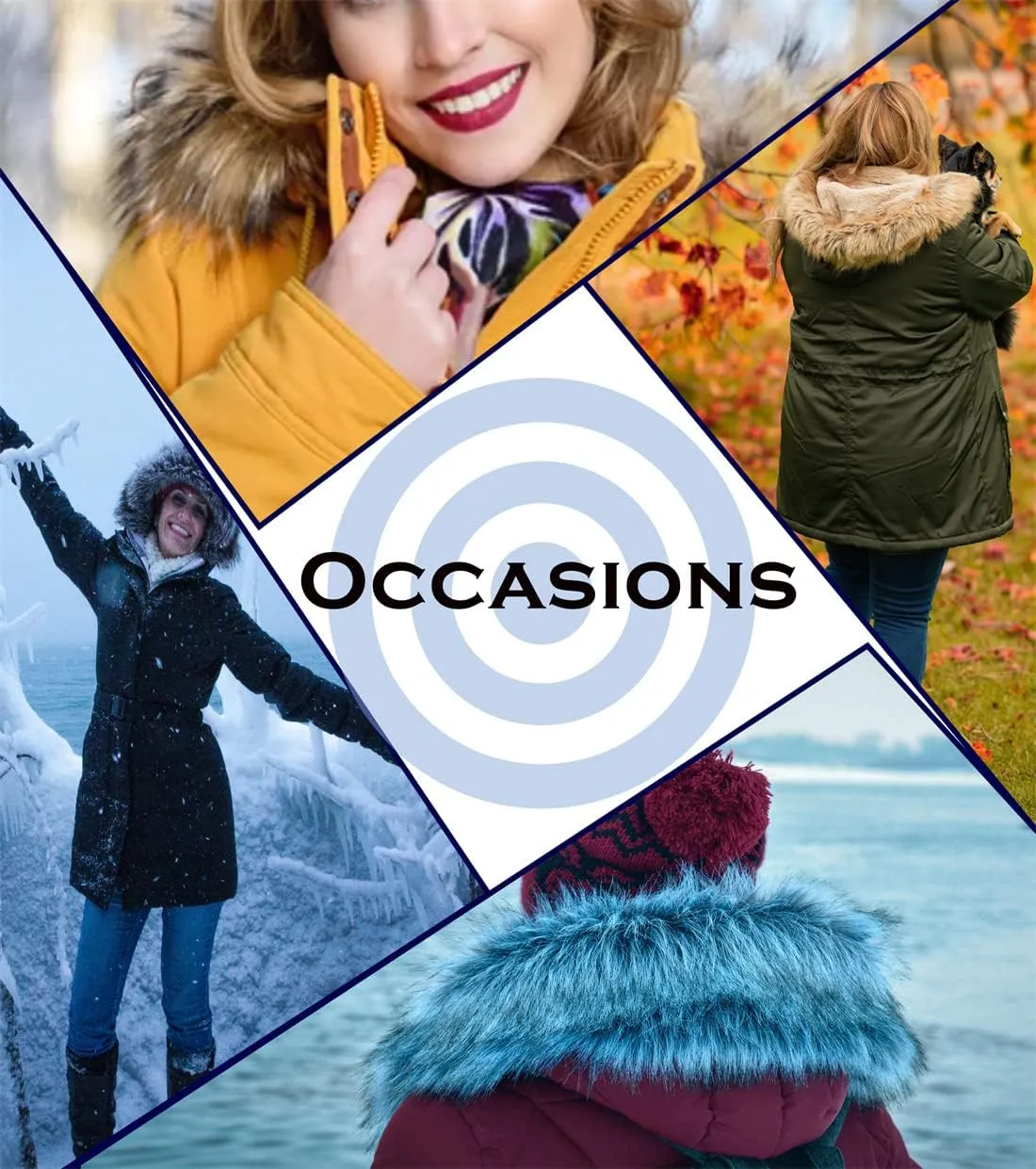 GGleaf Women's Winter Thicken Jacket Quilted Coat Puffer Parka with Faux Fur Trim Hood