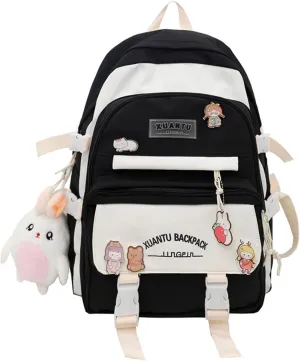 Girls kawaii Backpack for School Aesthetic Backpack for Girls Kids Elementary/Middle School Bag