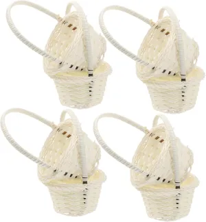 GLEAVI 1set Mini Kitchen Accessories Basket Girl Baskets Dollhouse Small House Mini Decoration Wicker Cute Playroom Decor Nursery Decorations White Plastic 8pcs