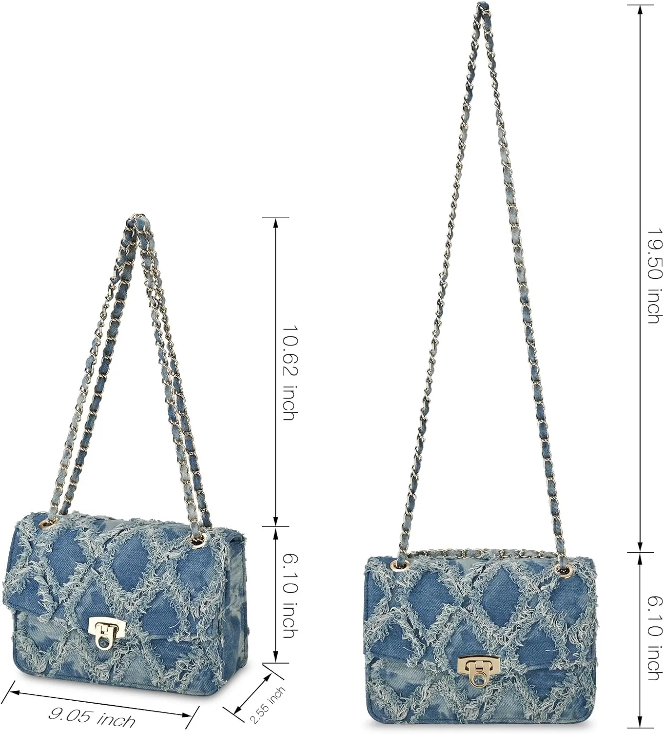 GM LIKKIE Quilted Shoulder Bag for Women, Medium Flap Crossbody Handbag with Chain Strap, Soft Vegan Leather Clutch Purse