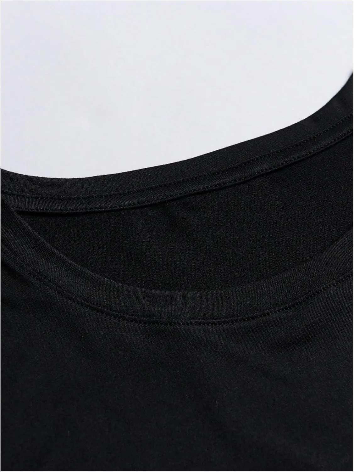 GORGLITTER Men's Novelty Casual Letter Graphic Crewneck T-Shirt Half Sleeve Oversized Tee Top