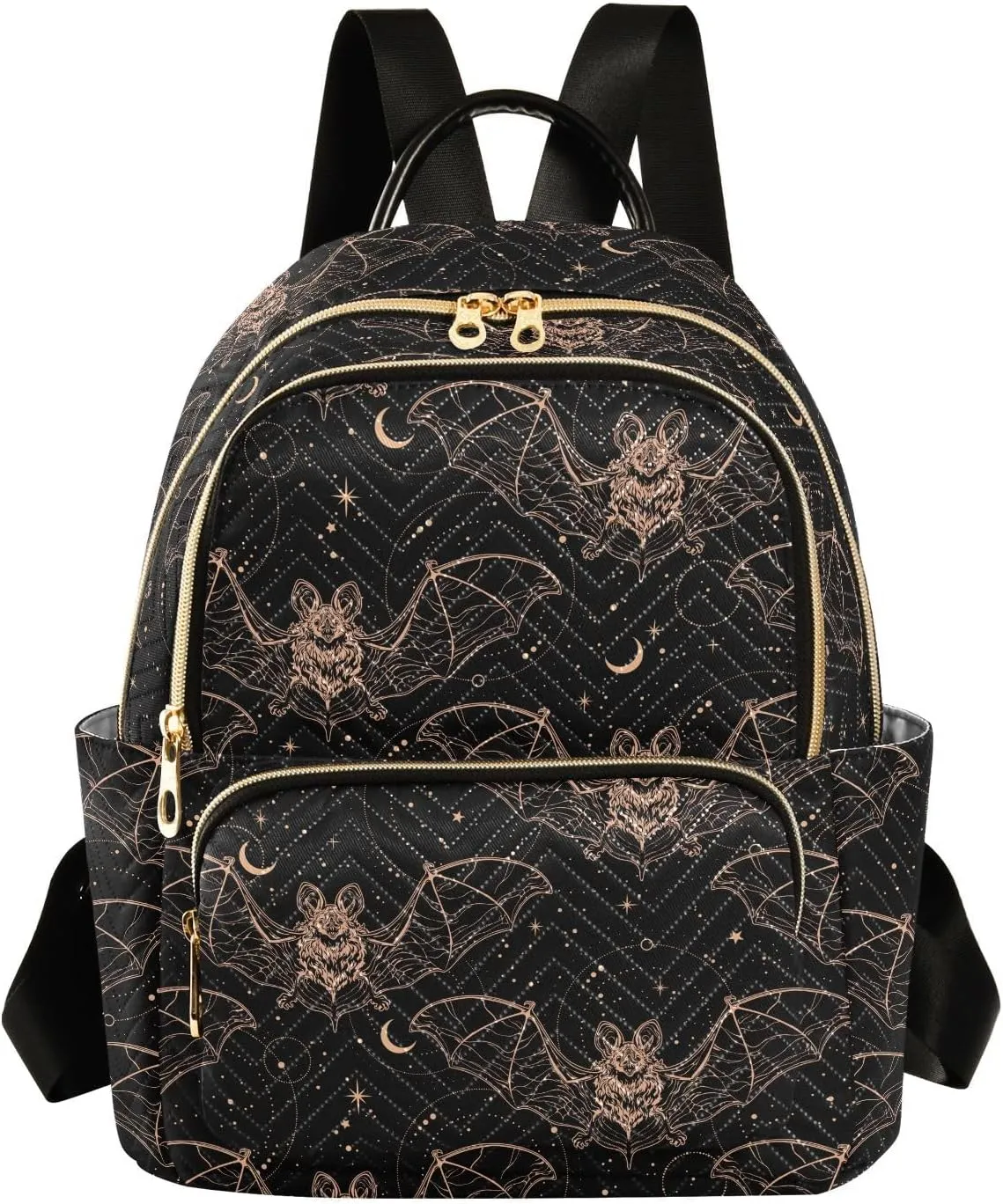 Gothic Bats Moon Mini Backpack Fashion Backpack Purse for Women,Handbag Shoulder Bag Casual Daypack, Ladies Gift for College Work （M）