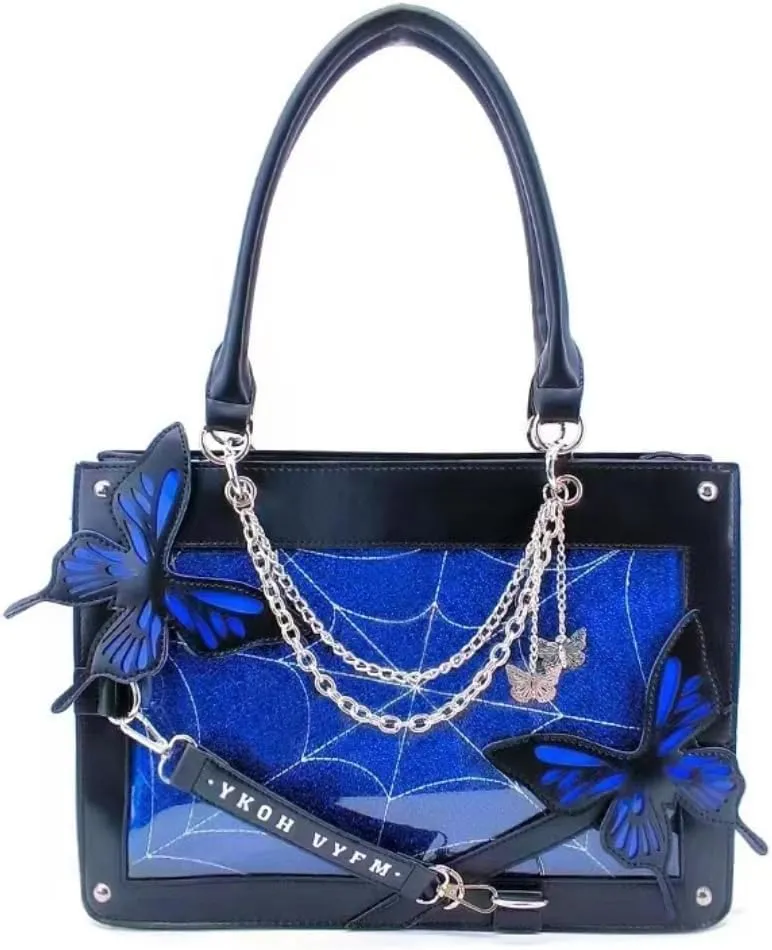 Gothic Emo Bag Grunge Purse Y2k Shoulder Bag Butterfly Sling Bag Spider Bag Pu Leather Lolita Crossbody Bag for Women