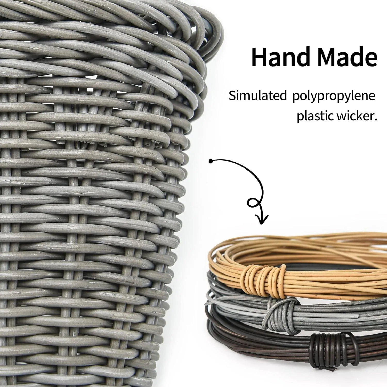 GRANNY SAYS Bike Basket, Wicker Basket for Bike, Hand-Woven Bicycle Basket, Detachable Wicker Front Handlebar Bike Basket