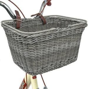 GRANNY SAYS Bike Basket, Wicker Basket for Bike, Hand-Woven Bicycle Basket, Detachable Wicker Front Handlebar Bike Basket