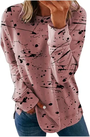 Graphic Tees for Women Vintage Fashion Long Sleeve Crewneck Sweatshirts Causal Fashion Blouse Loose Fall Pullover