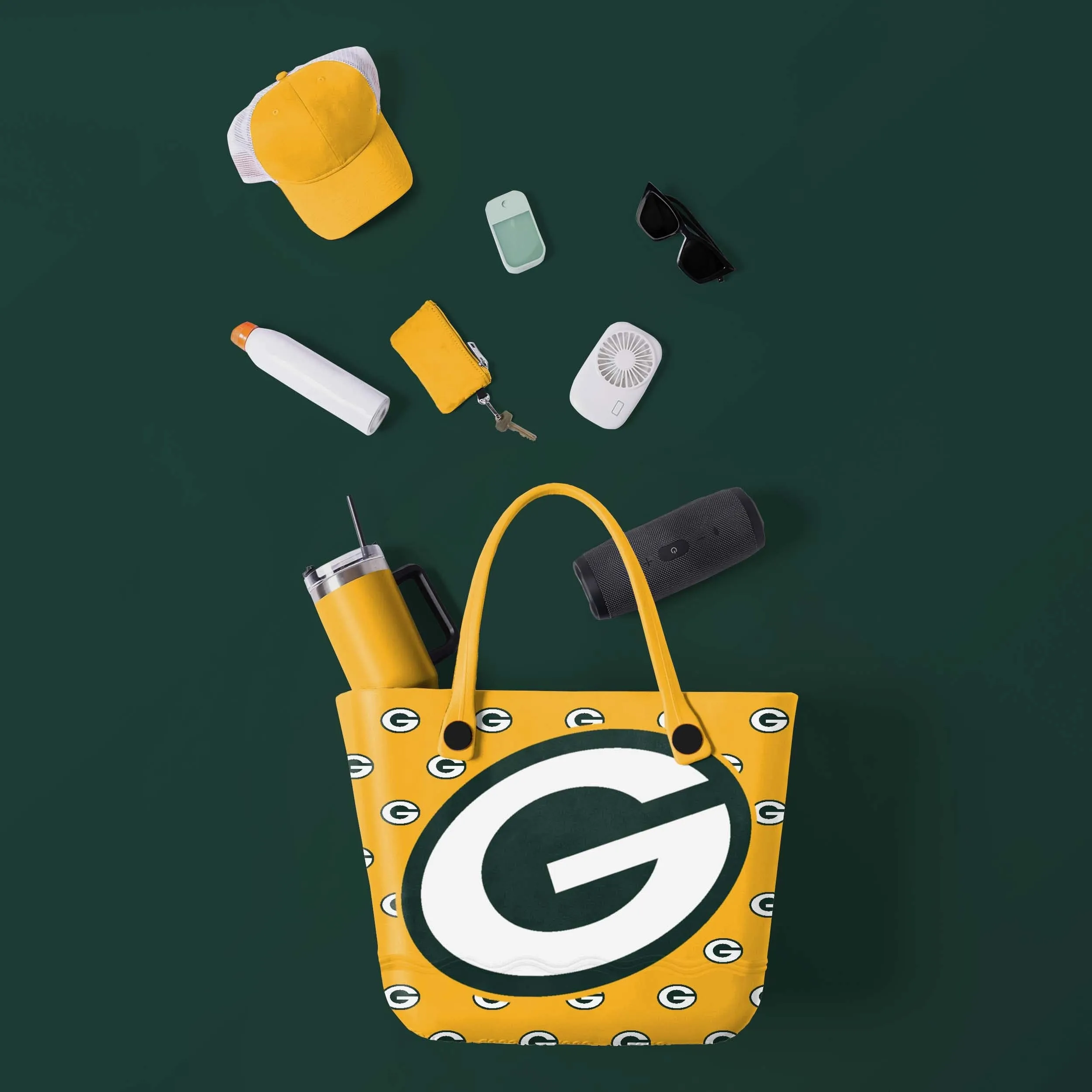 Green Bay Packers Big Logo Mini Print Tailgate Tote Bag