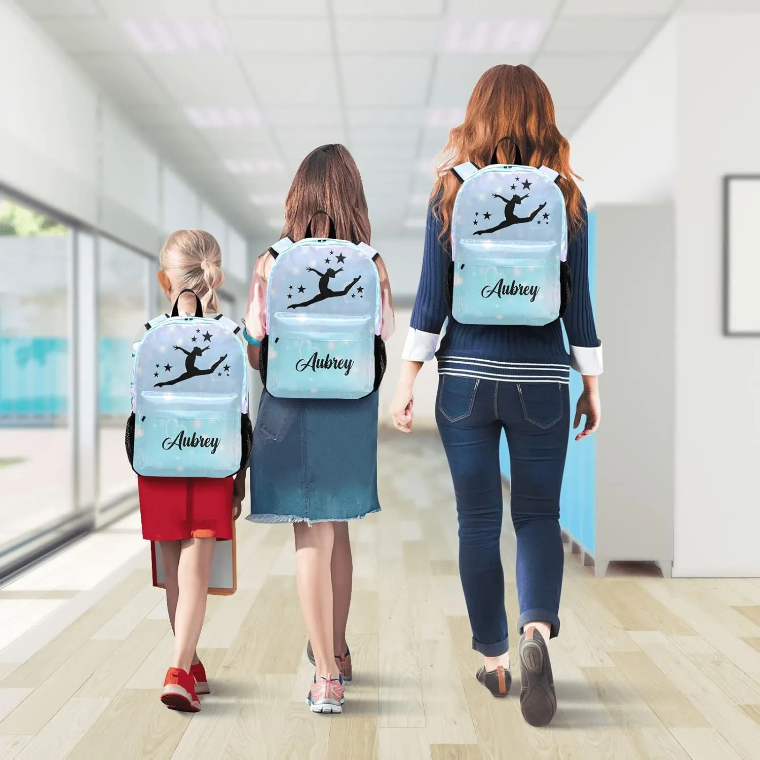 Gymnastic Unicorn Fantasy Personalized Backpack for Teen Boys Girls,Custom Travel Backpack Bookbag Casual Bag with Name Gift 11.81"(L) x 5.51"(W) x 17.71"(H)