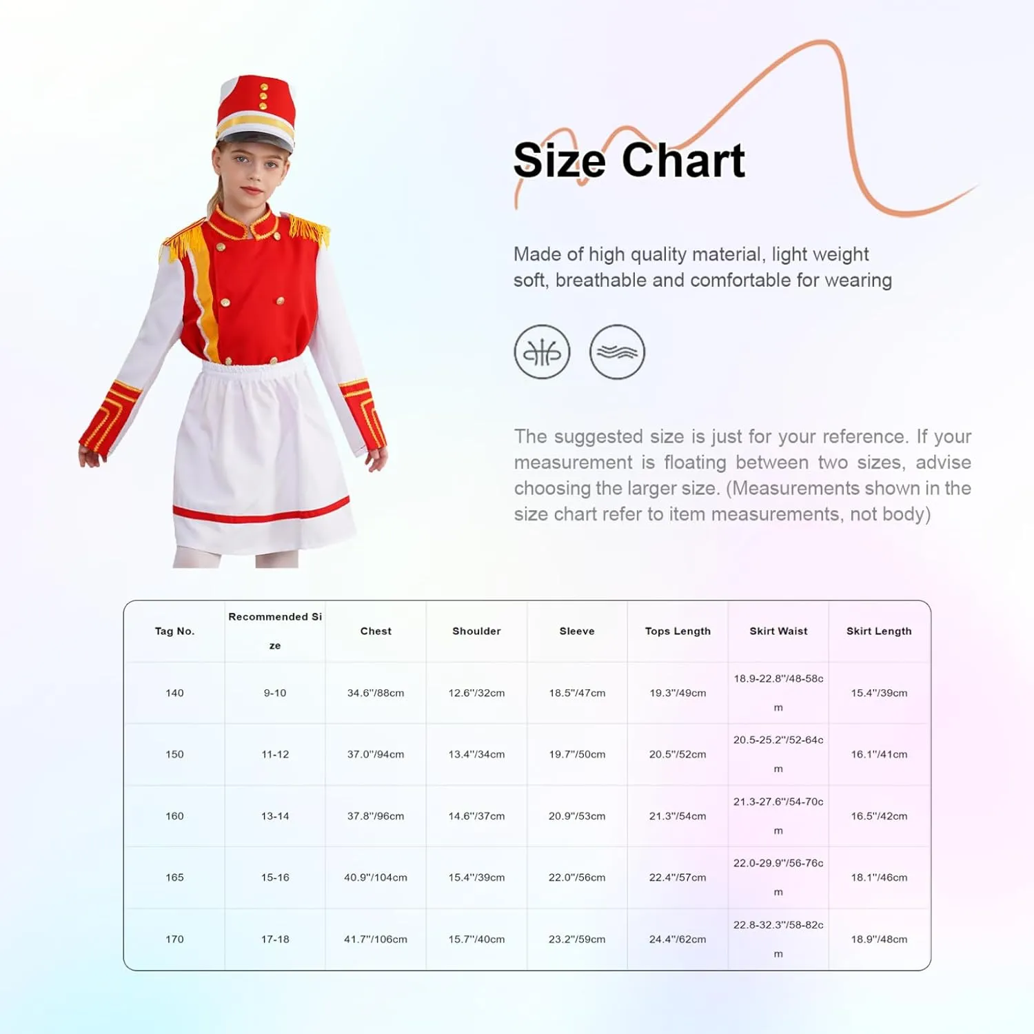 Hansber Girls Drum Majorette Costume Tassels Long Sleeve Tops with Skirt Hat Set Drummer Marching Band Uniform