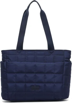 HKCLUF Quilted Puffer Tote Bag for Women 20L Lightweight Waterproof Large Work Travel Gym Tote Bag with Laptop Compartment