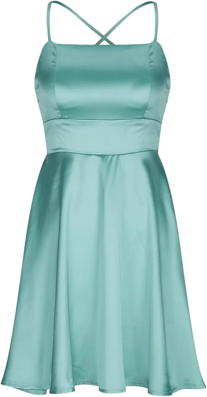 Homecoming Dresses 2024 Square Neck Spaghetti Strap Satin Cocktail Dress Summer A Line Short Corset Dress Mini Dress