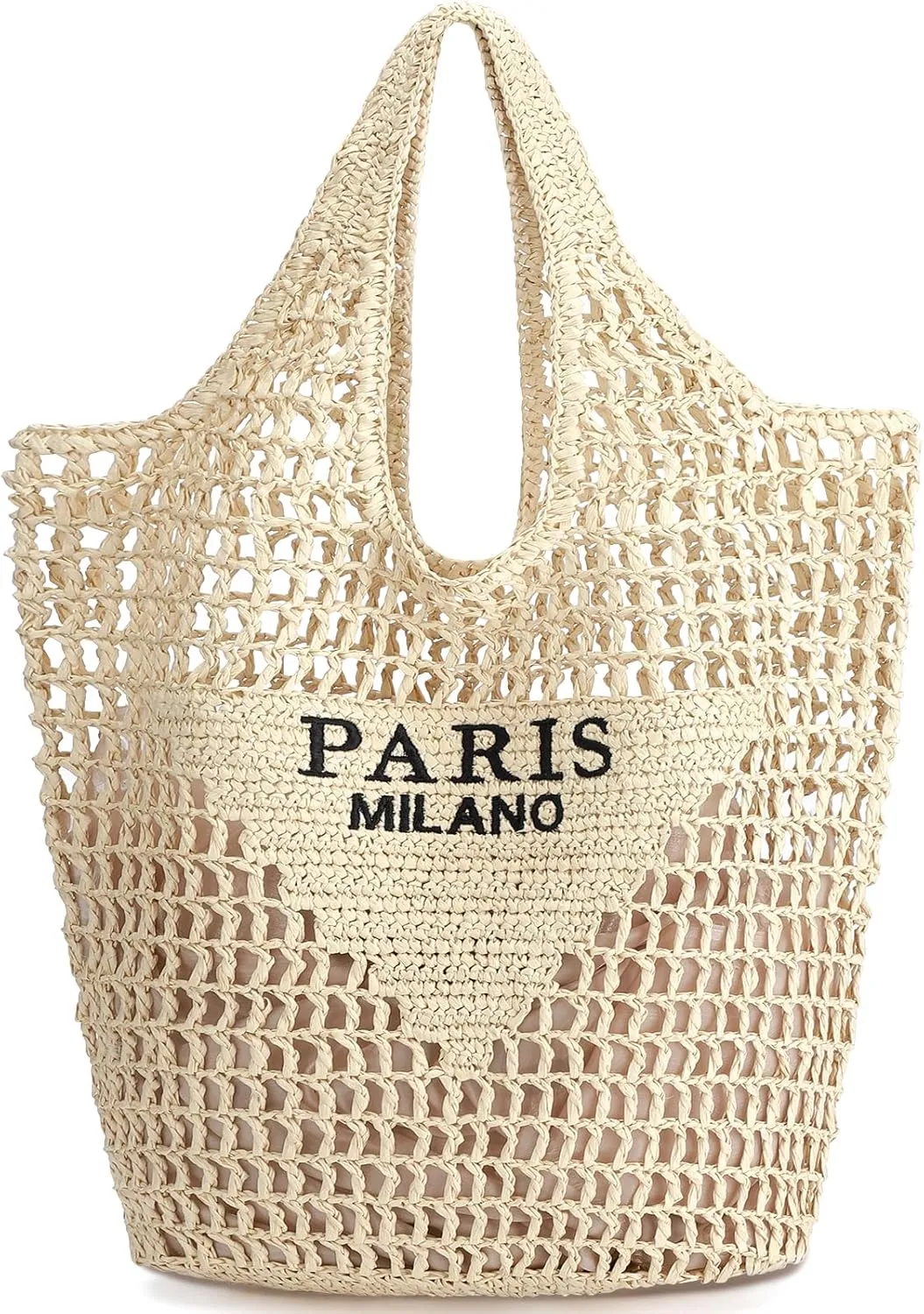 Hommtina Straw Beach Bag - Womens Crossbody Shoulder Vacation Purse for Summer