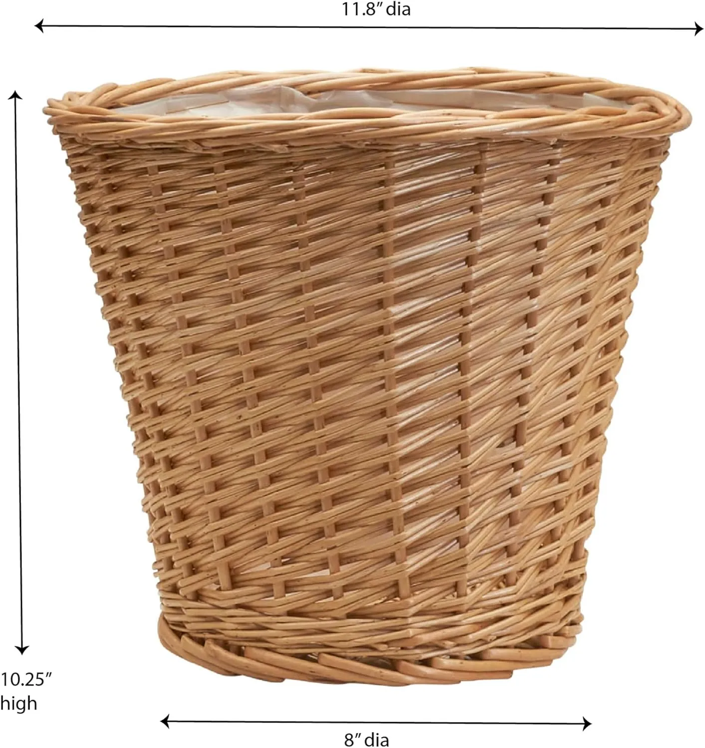 Household Essentials ML-2312 Medium Willow Waste Basket, Natural