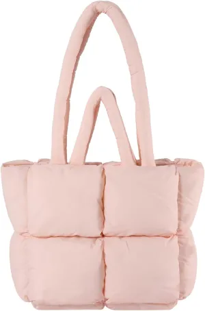 I IHAYNER Puffer Tote Bag for Women Large Quilted Puffy Handbag Lightweight Satchel Purse for Work Travel Padded Shoulder Bag