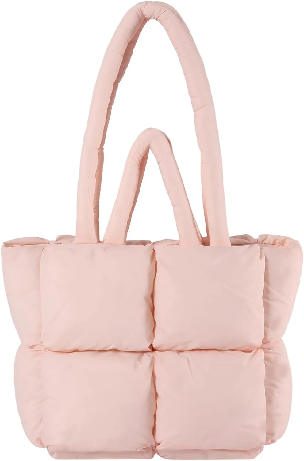 I IHAYNER Puffer Tote Bag for Women Large Quilted Puffy Handbag Lightweight Satchel Purse for Work Travel Padded Shoulder Bag