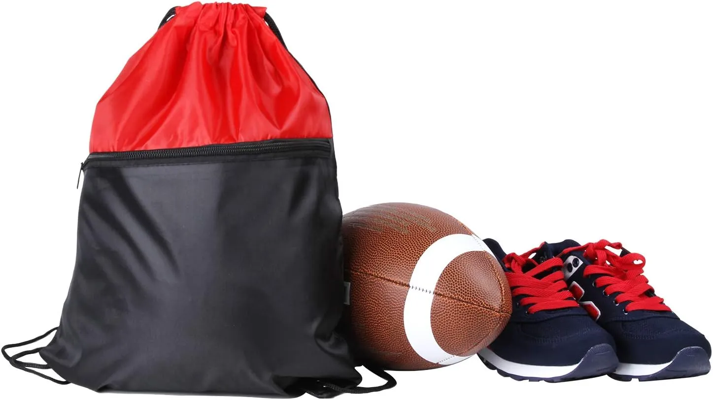 ICObuty Sports Gym Bag Sack Cheerleading Cheerleader Drawstring Backpack 6 Pack Men Women 210D Polyester (Yellow/Navy Blue)