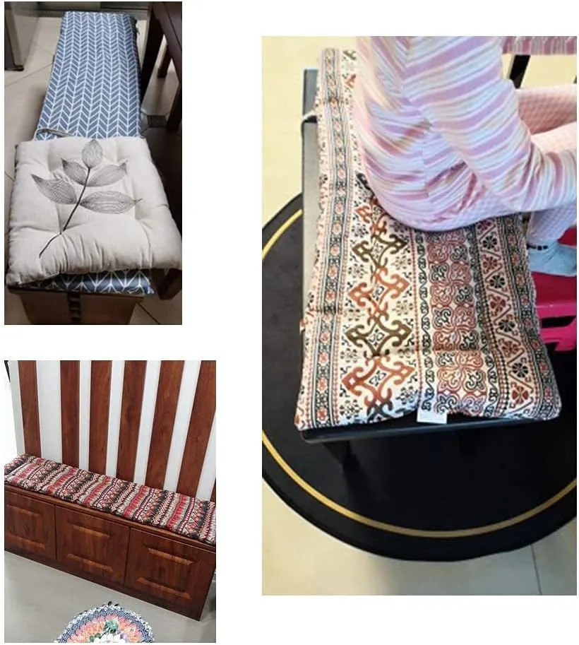 Indoor/Outdoor Bench Cushion Cotton Garden Furniture Loveseat Cushion,Long Thick Soft Sofa Swing Chair Cushion Pad,Patio Garden Deck Backrest Fresco Settee Seat Cushion