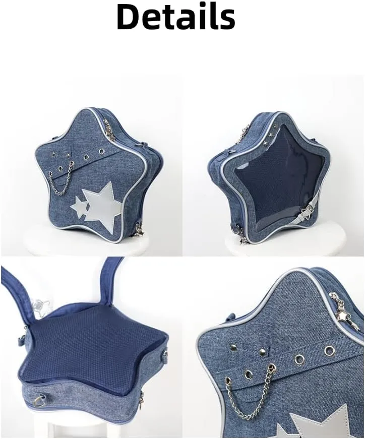 Ita Bag Star Pins Display Backpack with Insert Single Shoulder Bag Crossbody Bag Handbag and Purse for Women (PU orange)