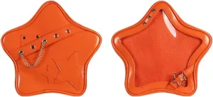 Ita Bag Star Pins Display Backpack with Insert Single Shoulder Bag Crossbody Bag Handbag and Purse for Women (PU orange)