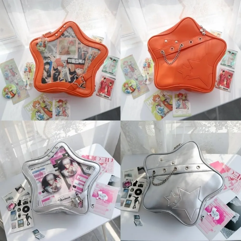 Ita Bag Star Pins Display Backpack with Insert Single Shoulder Bag Crossbody Bag Handbag and Purse for Women (PU orange)