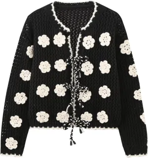 JASCLS Women's Long Sleeve Color Block Chunky Cable Knitted Oversized Sweater Cardigans for Women