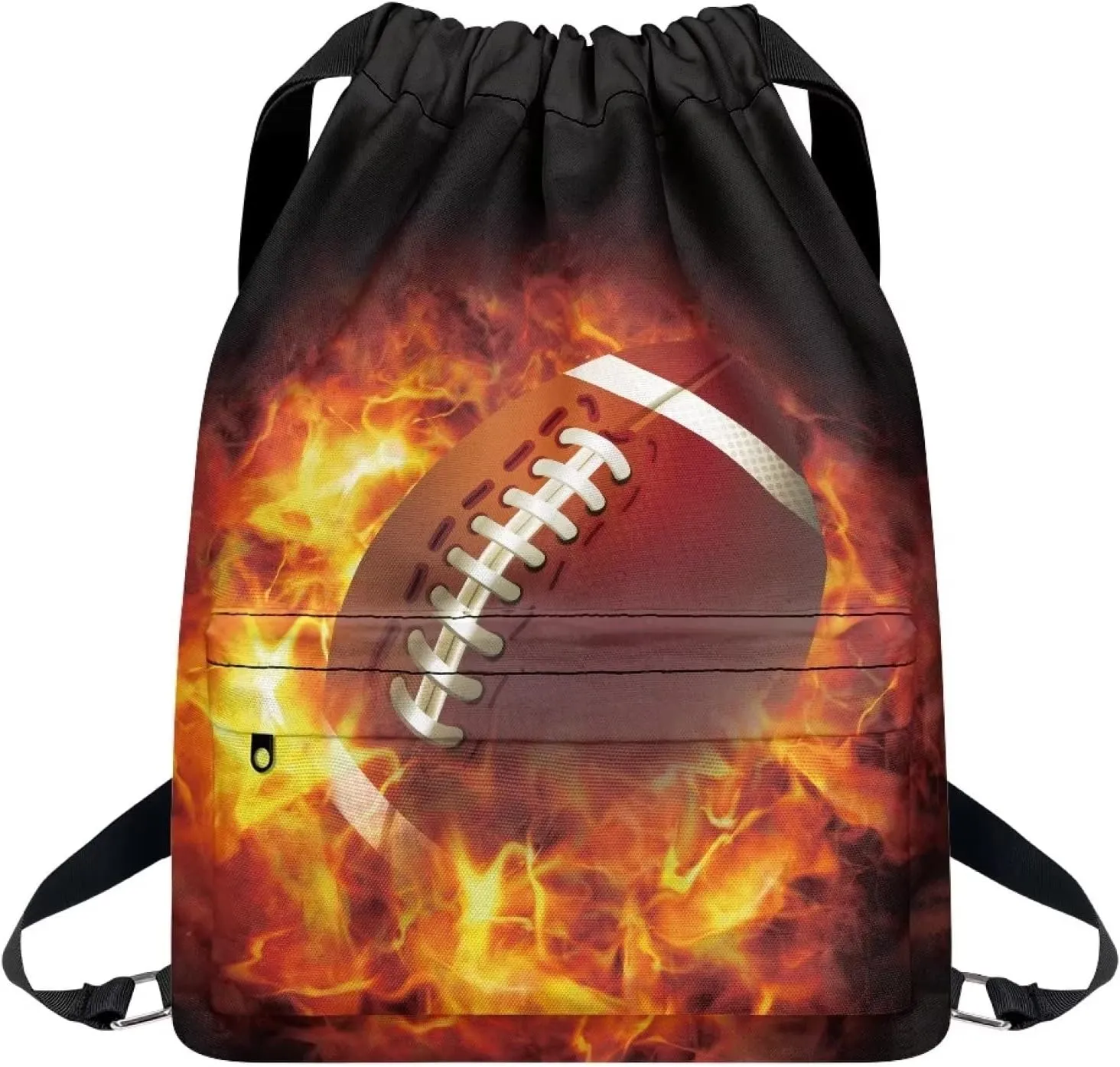 Jeiento Fire American Football Laptop Backpack for Women, Teacher Nurse Bag Work Travel Computer Backpacks Purse,College School Student Bookbag