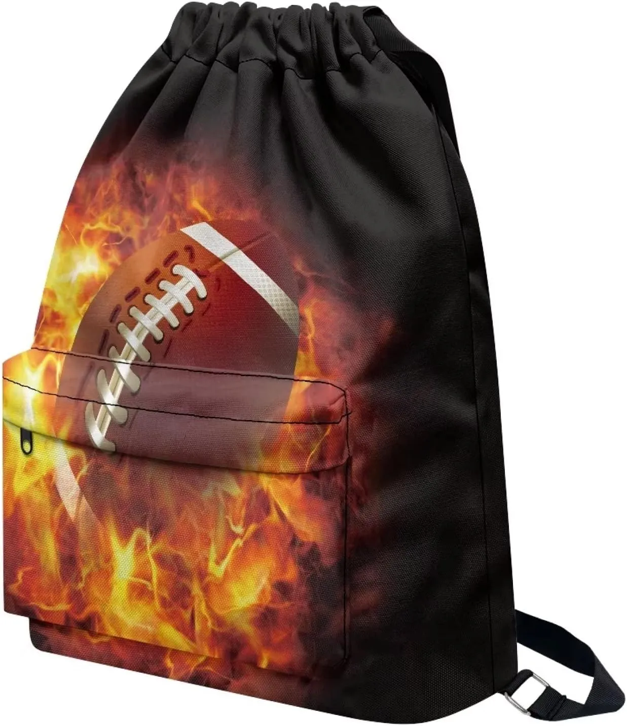 Jeiento Fire American Football Laptop Backpack for Women, Teacher Nurse Bag Work Travel Computer Backpacks Purse,College School Student Bookbag