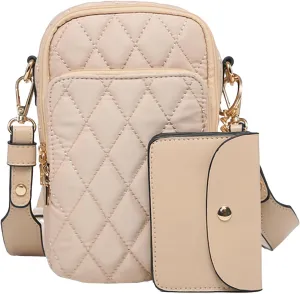Jen & Co. M2080QLT Parker Everyday Travel, Vegan Leather Quilted Crossbody Handbag Purse