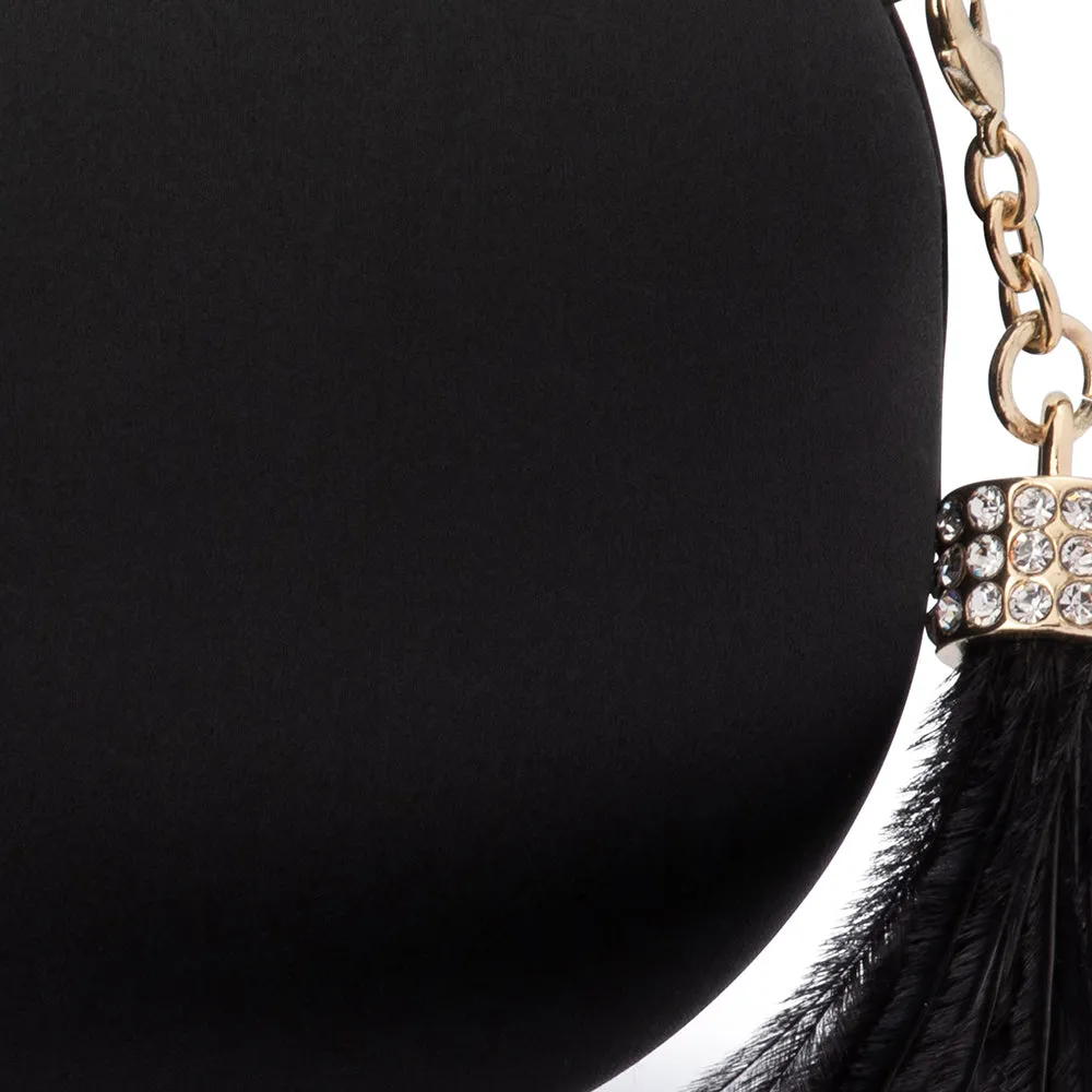 JENNA Feather Tassel Clutch