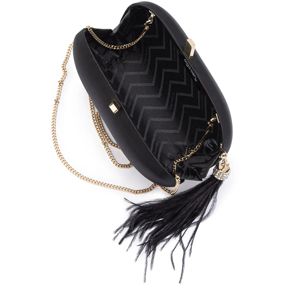 JENNA Feather Tassel Clutch