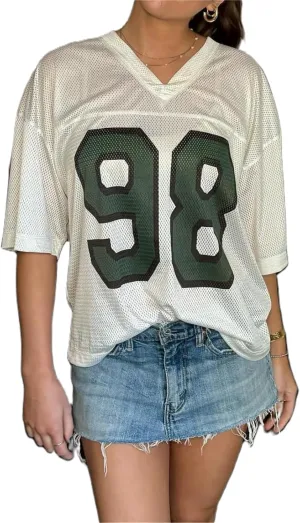 Jersey Shirts for Women Y2k Oversized Number Graphic V Neck Short Sleeve Jersey T-Shirt Blokecore Aesthetic Streetwear