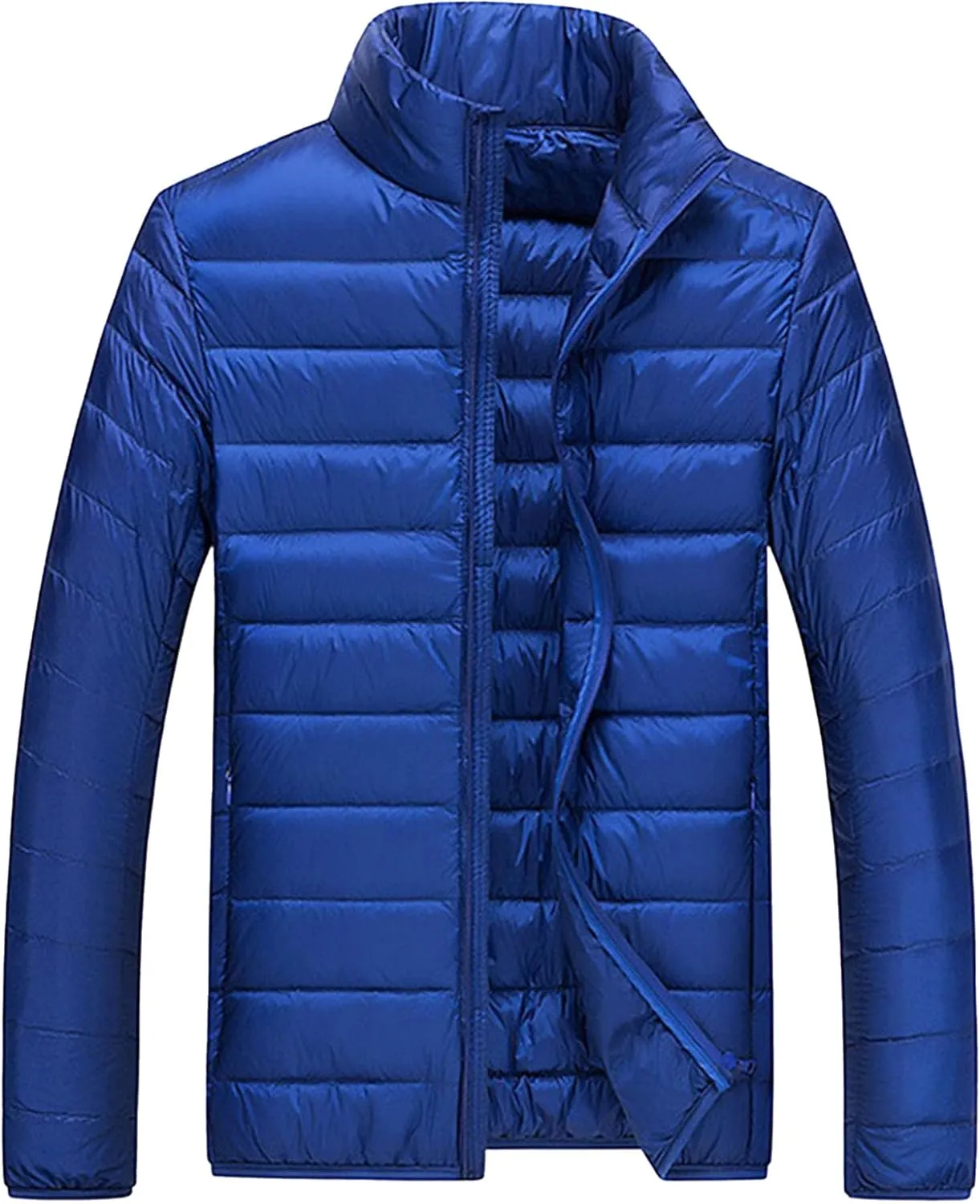 JEsilunmaMY Men's Thermal Sport Cropped Down Jacket Stand Collar Lightweight Packable Puffer Jacket Casual Warm Winter Coats