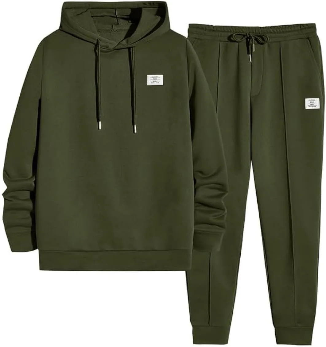 JMIERR Men's 2 Piece Outfits Hoodie Sweatshirt Tracksuit & Joggers Sweatpants Sweatsuit Set