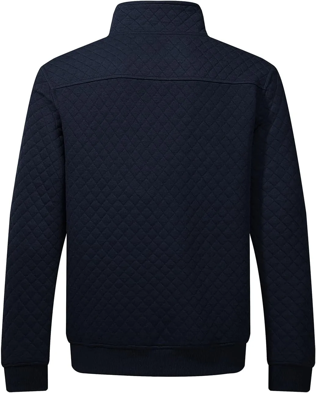JMIERR Men's Quilted Sweatshirt Casual Long Sleeve Outdoor Stand Collar Button Pullover Sweatshirts