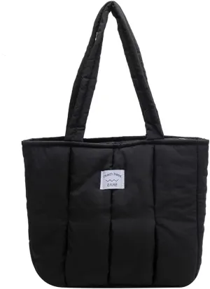 Juoxeepy Puffer Tote Bag Puffy Purse for Women Lightweight Nylon Shoulder Bag Padding Hobo Handbag