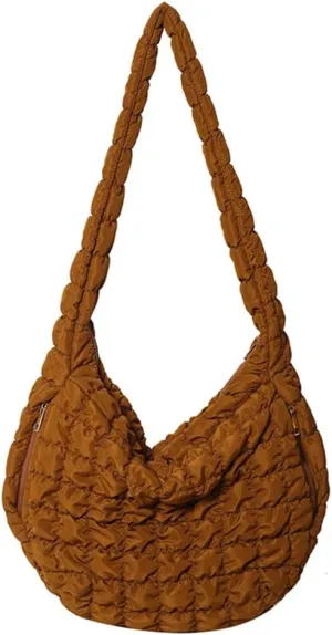 Juoxeepy Quilted Tote Bag Large Puffer Crossbody Bag Women Puffy Shoulder Bag Quilted Padding Hobo Tote Bag