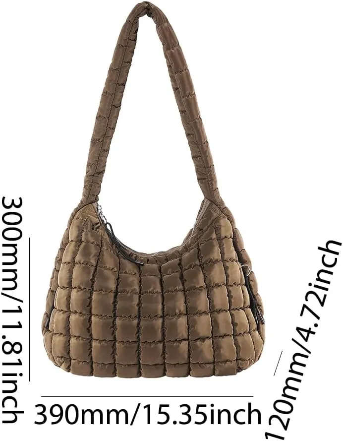 Juoxeepy Quilted Tote Crossbody Women's Puffy Hobo Bag with Padding