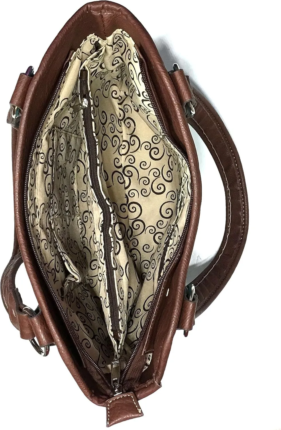 Justin West Autumn Fringe Cut Concho Rhinestone Concealed Carry Handbag Purse Matching Wallet