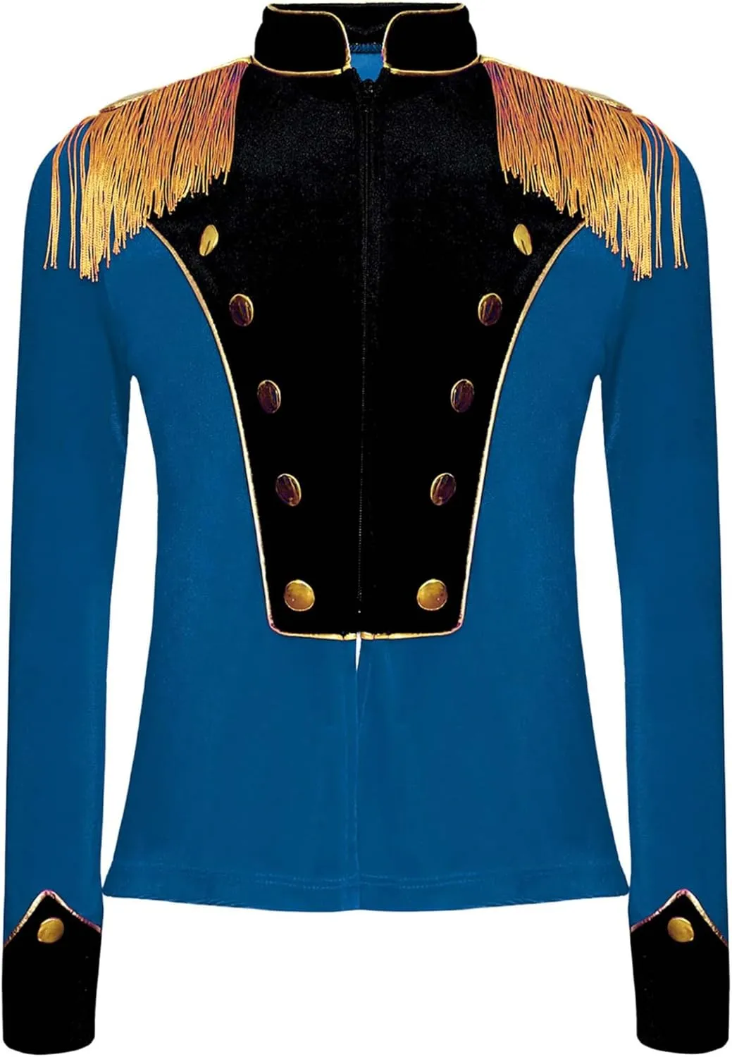 Kaerm Kids Grils Drum Major Costume Long Sleeve Fringe Epaulet Jacket with Drum Band Hat Set for Halloween